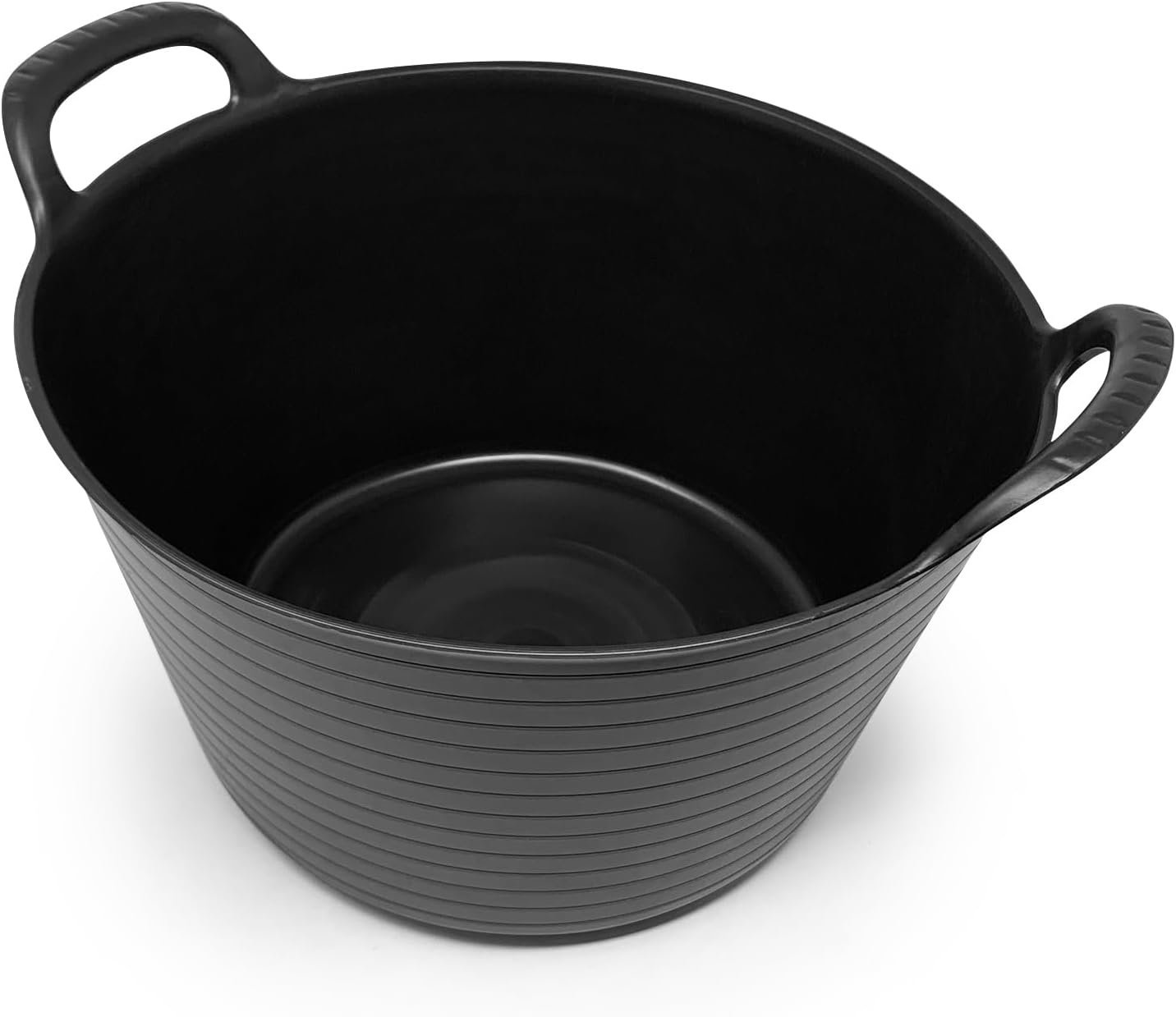 15L Heavy-Duty Polyethylene Flex Tub with Handles (Black) - Image 3