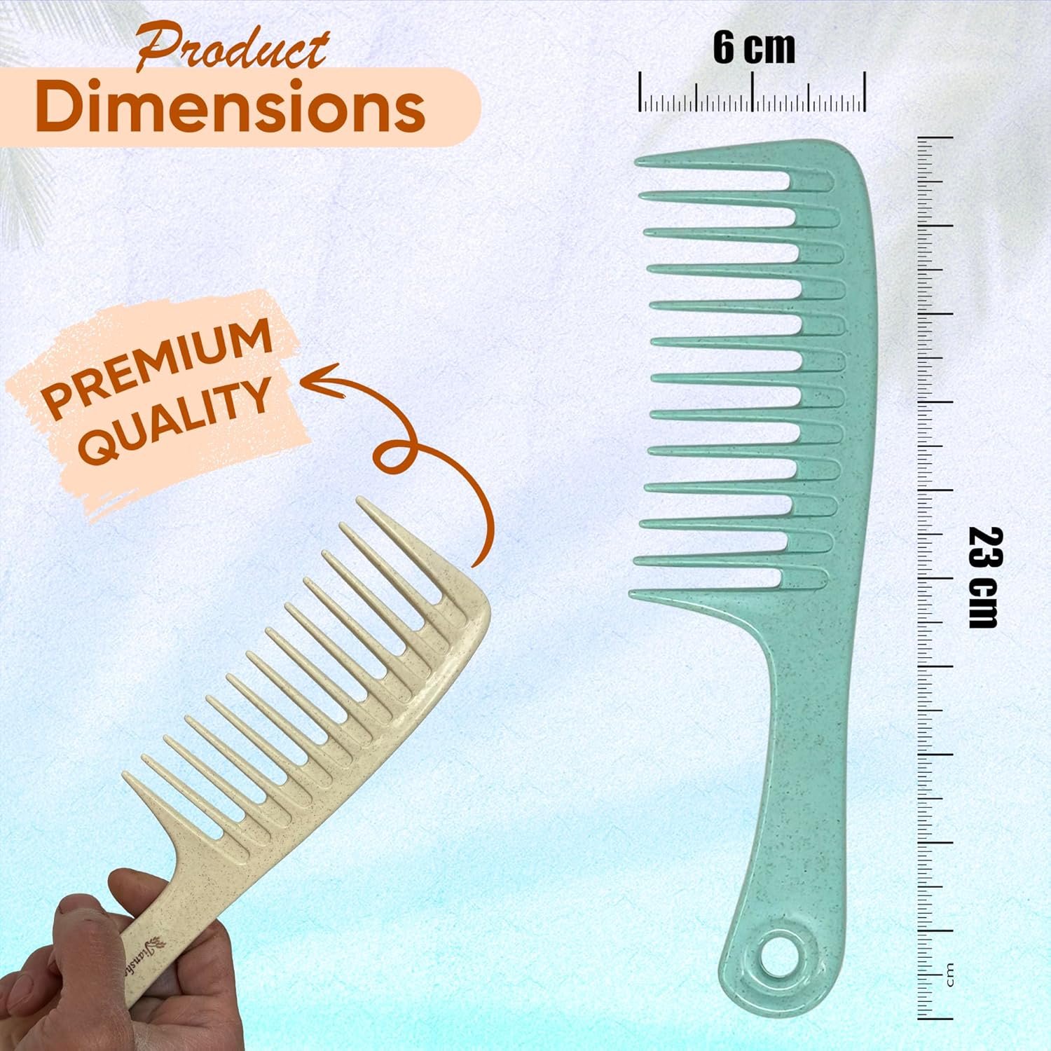 Pack of 4 Wide Tooth Hair Comb Set, Detangling Comb with Handle Hole for Easy Hanging, Durable Plastic Combs for Men and Women, Pastel Colors for Smooth, Frizz-Free Styling - Image 3